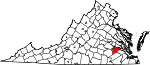 State map highlighting Prince George County