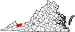 State map highlighting Tazewell County