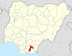 Map of Nigeria highlighting Abia State