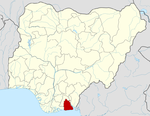 Map of Nigeria highlighting Akwa Ibom State
