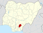 Map of Nigeria highlighting Ebonyi State