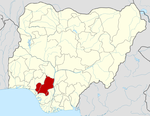 Map of Nigeria highlighting Edo State
