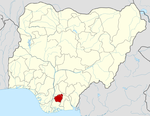 Map of Nigeria highlighting Imo State