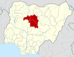 Map of Nigeria highlighting Kaduna State