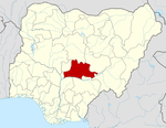 Map of Nigeria highlighting Nasarawa State