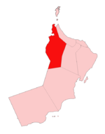 Location of Az Zahirah (Ad Dhahirah) Region in Oman