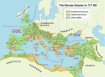 The Roman Empire at its greatest extent, at the death of Trajan (117 AD)