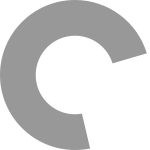 A grey semi-circle in the shape of a "C".