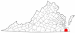 State map highlighting City of Chesapeake