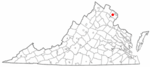 State map highlighting City of Fairfax