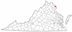 State map highlighting City of Falls Church