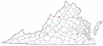State map highlighting City of Harrisonburg