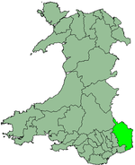 Monmouth shown within Wales