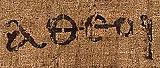 "αθεοι" (atheoi), Greek for "those without god", as it appears in the Epistle to the Ephesians on the third-century papyrus known as "Papyrus 46"