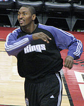 Ron Artest during in-game warm up