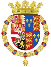 Coat of Arms of Philip II of Spain, English King Consort-Spanish Variant (1556-1558).svg