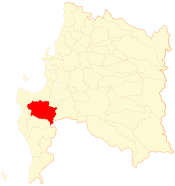 Location of the Curanilahue commune in the Biobío Region
