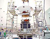 The Mars Polar Lander entry capsule, just prior to being mounted to the Star 48 upper stage