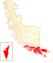 Location in the Magallanes and Antártica Chilena Region