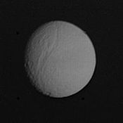 Tethys photographed by Voyager 1 from 1.2 million km