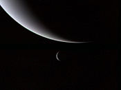 Neptune and Triton three days after Voyager's flyby