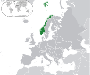 Map showing Norway in Europe