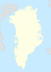 Map of Greenland showing the location of Thule on its northwestern shore