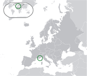 Map showing Monaco in Europe