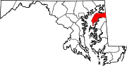 Map of Maryland highlighting Kent County.svg