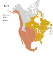 Map showing Non-Native Nations Claim_over NAFTA countries circa 1778