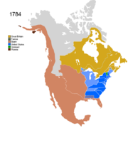 Map showing Non-Native Nations Claim_over NAFTA countries circa 1784