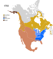Map showing Non-Native Nations Claim_over NAFTA countries circa 1793