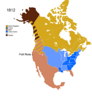 Map showing Non-Native Nations Claim over NAFTA countries circa 1812