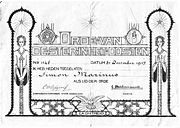 Reproduction of 1917 membership card of the Order of the Star in the East