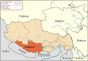 Location of Xigatze Prefecture in the Tibet Autonomous Region