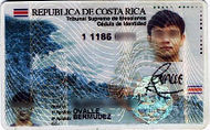 Cédula de identidad of Costa Rica.