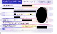 Dutch identity card (with chip )