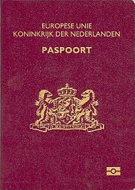 The front cover of a contemporary Dutch ePassport
