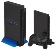 Slimline (left) and Original (right) PS2 consoles