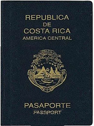 The front cover of a contemporary Costa Rican passport