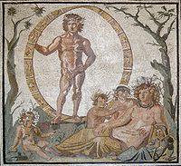 Aion-Uranus with Terra (Greek Gaia) on mosaic