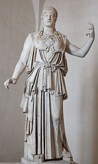 Marble Greek copy signed "Antiokhos", a first century BC variant of Phidias' fifth-century Athena Promachos that stood on the Acropolis