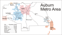Map of Auburn Metropolitan Area[citation needed]