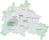 The location of Charlottenburg-Wilmersdorf in Berlin.