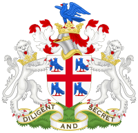 The coat of arms of the College of Arms