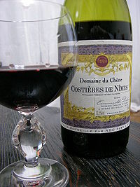 Costières de Nîmes red wine and bottle.jpg