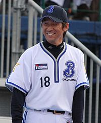 Daisuke Miura, pitcher of the Yokohama BayStars, at Yokohama Stadium.JPG