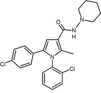 Diarylpyrrol carboxamide CB1 derivative.png