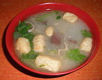 Duck blood and green bean noodle Soup 2010.JPG