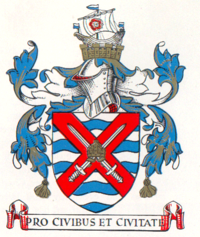 Arms granted to the borough in 1927, also formerly used as the badge of local football team Fulham